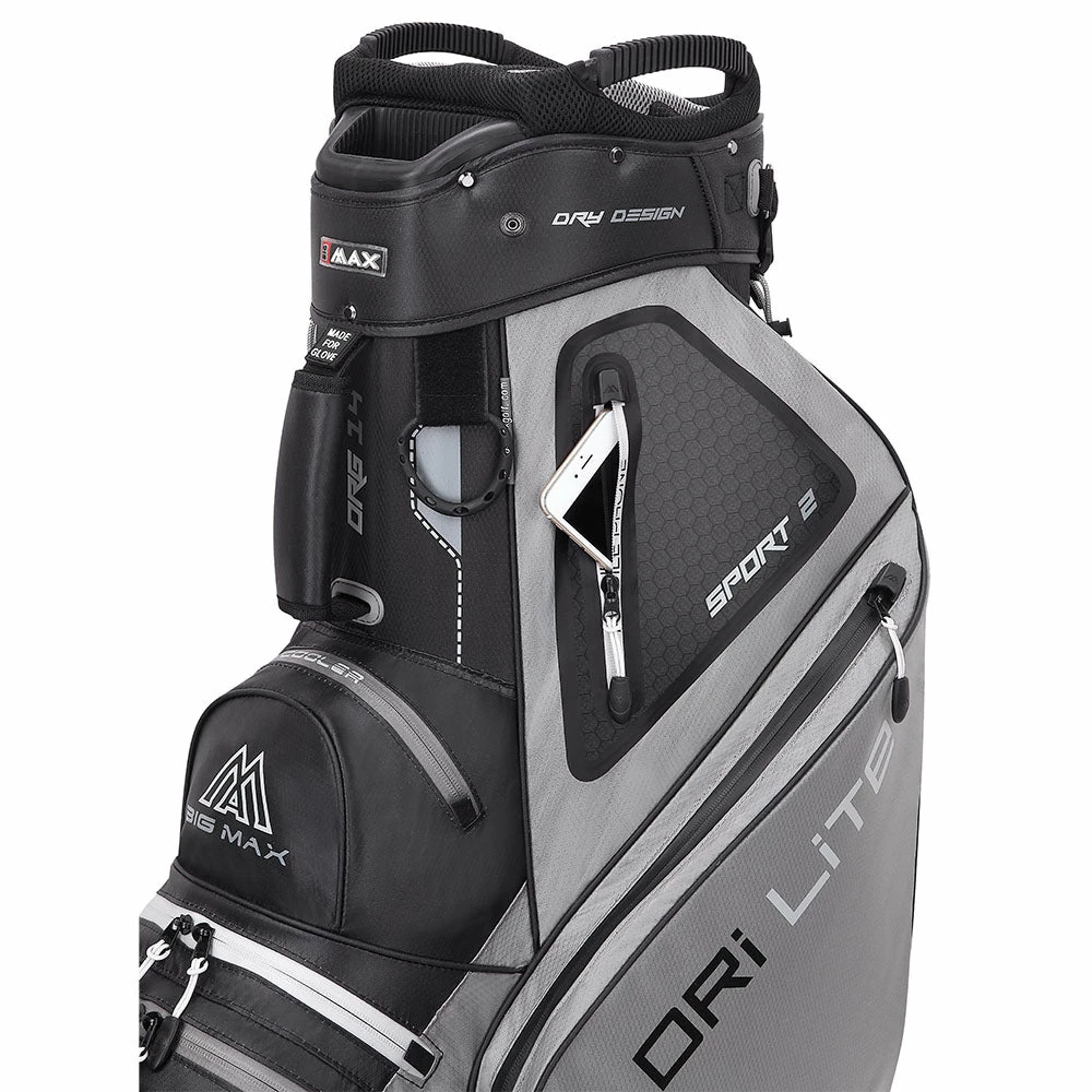 Big Max Dri Lite Sport 2 Cart Bag - Grey/Black - Image 5