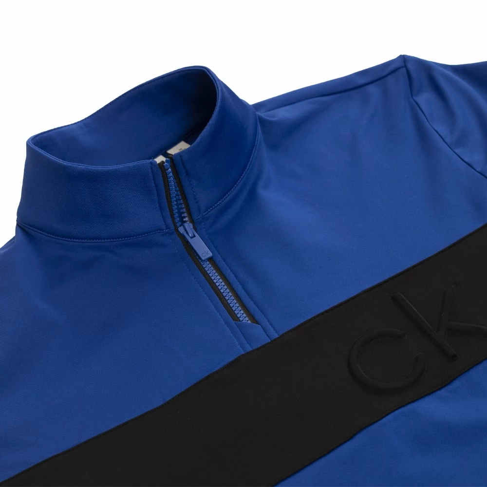Calvin Klein Embossed Half Zip Insul-Lite Pullover - Blue/Black - Image 4