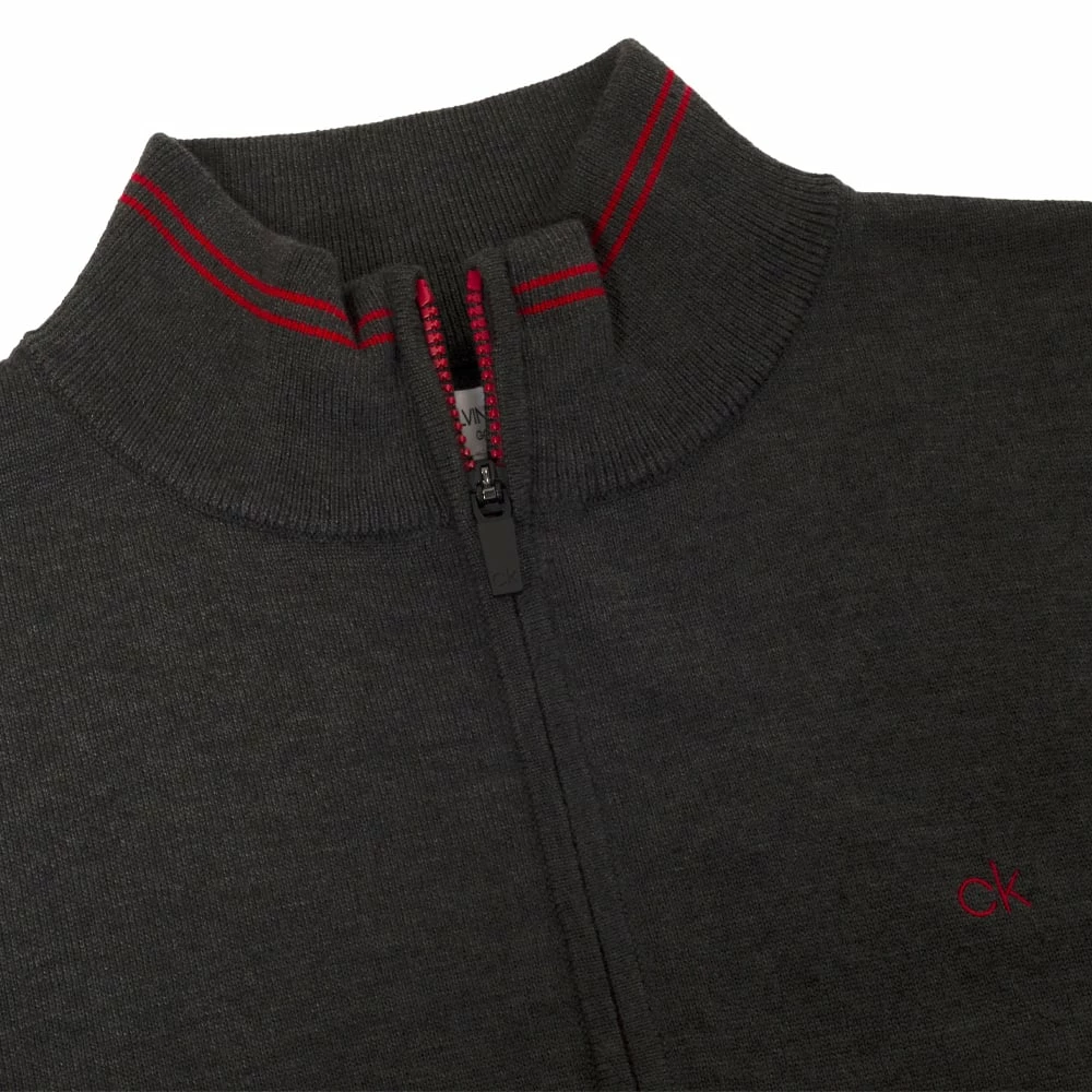 Calvin Klein Monaco Sweater - Charcoal Marl/Red - Image 3