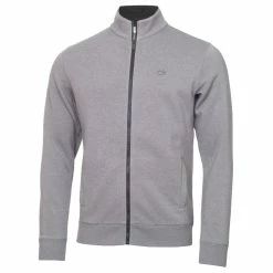 Calvin Klein Columbia Full Zip Sweater - Silver Marl
