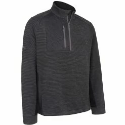 Callaway Heather Eco Stripe Fleece - Black Heather