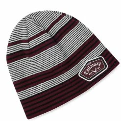 Callaway Winter Chill Beanie Hat - White/Black/Maroon