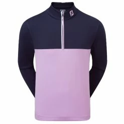 FootJoy Colour Block Chill Out 1/4 Zip Pullover - Navy/Lavender