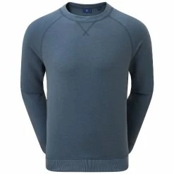 FootJoy French Terry Crew Neck Sweater - Heather Ink