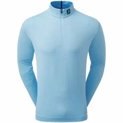 FootJoy Tonal Print Knit Chill-Out 1/2 Zip Pullover - True Blue