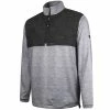 Island Green 1/4 Zip Pullover With Padded Yoke - Light Grey Marl/Black