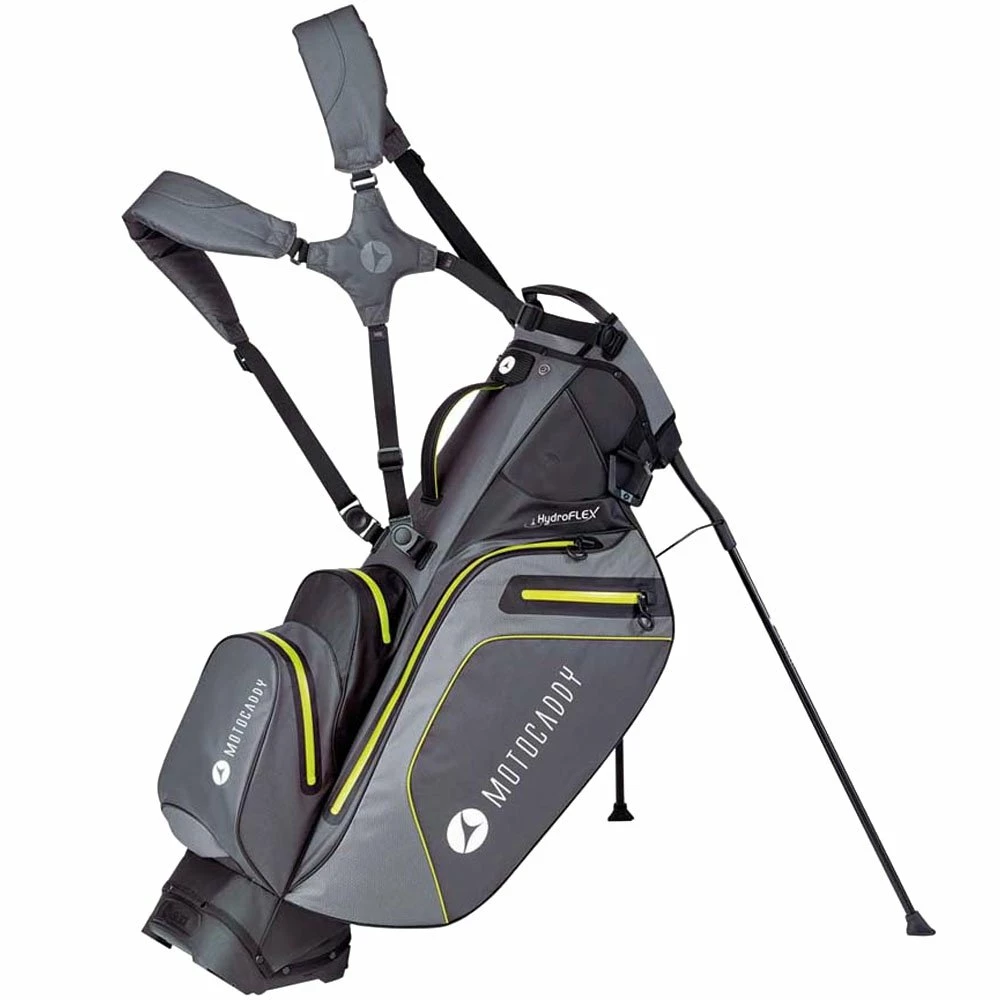 Motocaddy Hydroflex Waterproof Stand Bag - Charcoal/Lime - Image 2