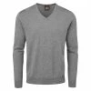 Oscar Jacobson Weston V-Neck Merino Sweater - Dark Grey