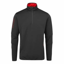 Oscar Jacobson Thorpe 1/2 Zip Fleece Pullover Top - Black