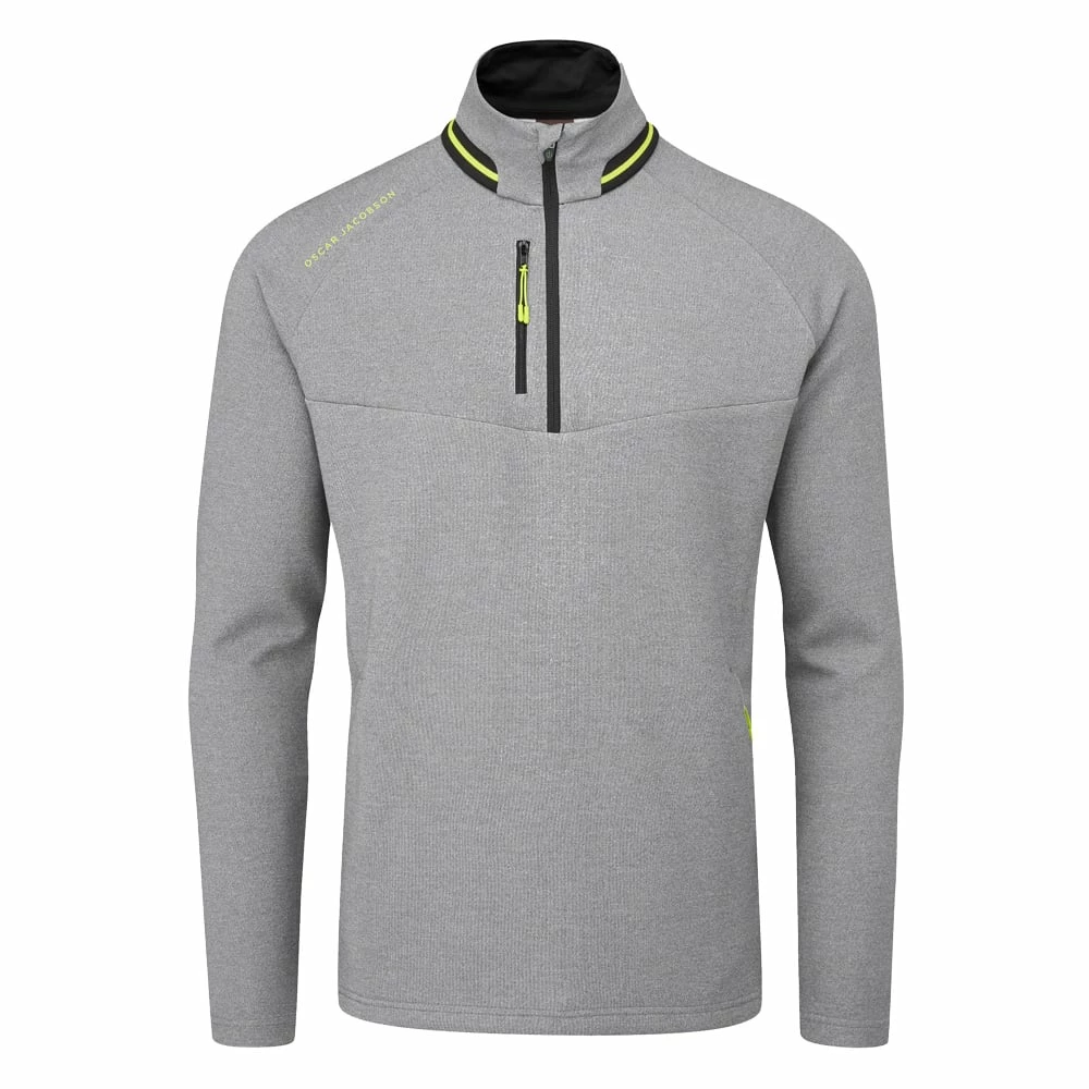Oscar Jacobson Thomson Zip Neck Sweater - Dark Grey