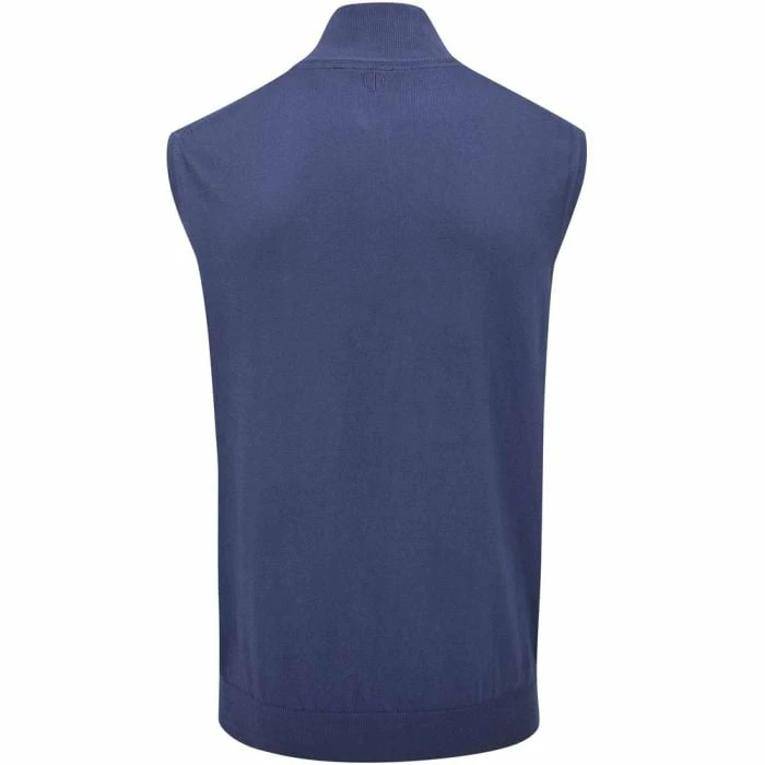 Oscar Jacobson Bob 1/2 Zip Sleeveless Pullover - Navy
