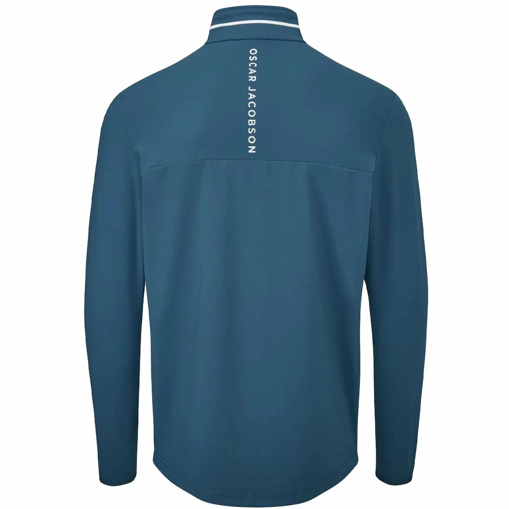Oscar Jacobson Darwin 1/4 Zip Pullover - Teal/White - Image 2