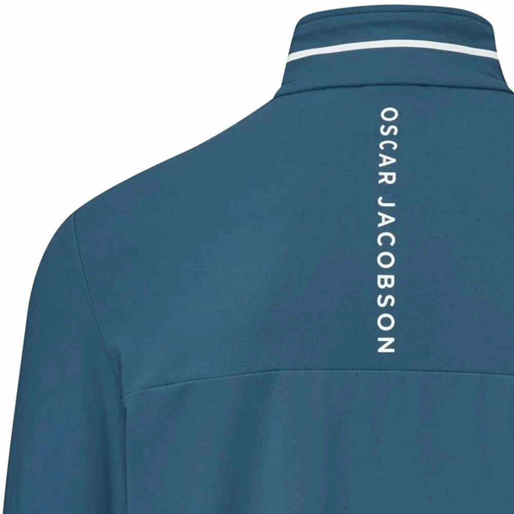 Oscar Jacobson Darwin 1/4 Zip Pullover - Teal/White - Image 4