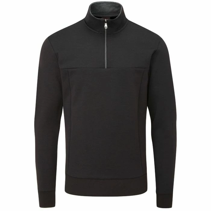 Oscar Jacobson Hawkes 1/4 Zip Pullover - Black - Image 2