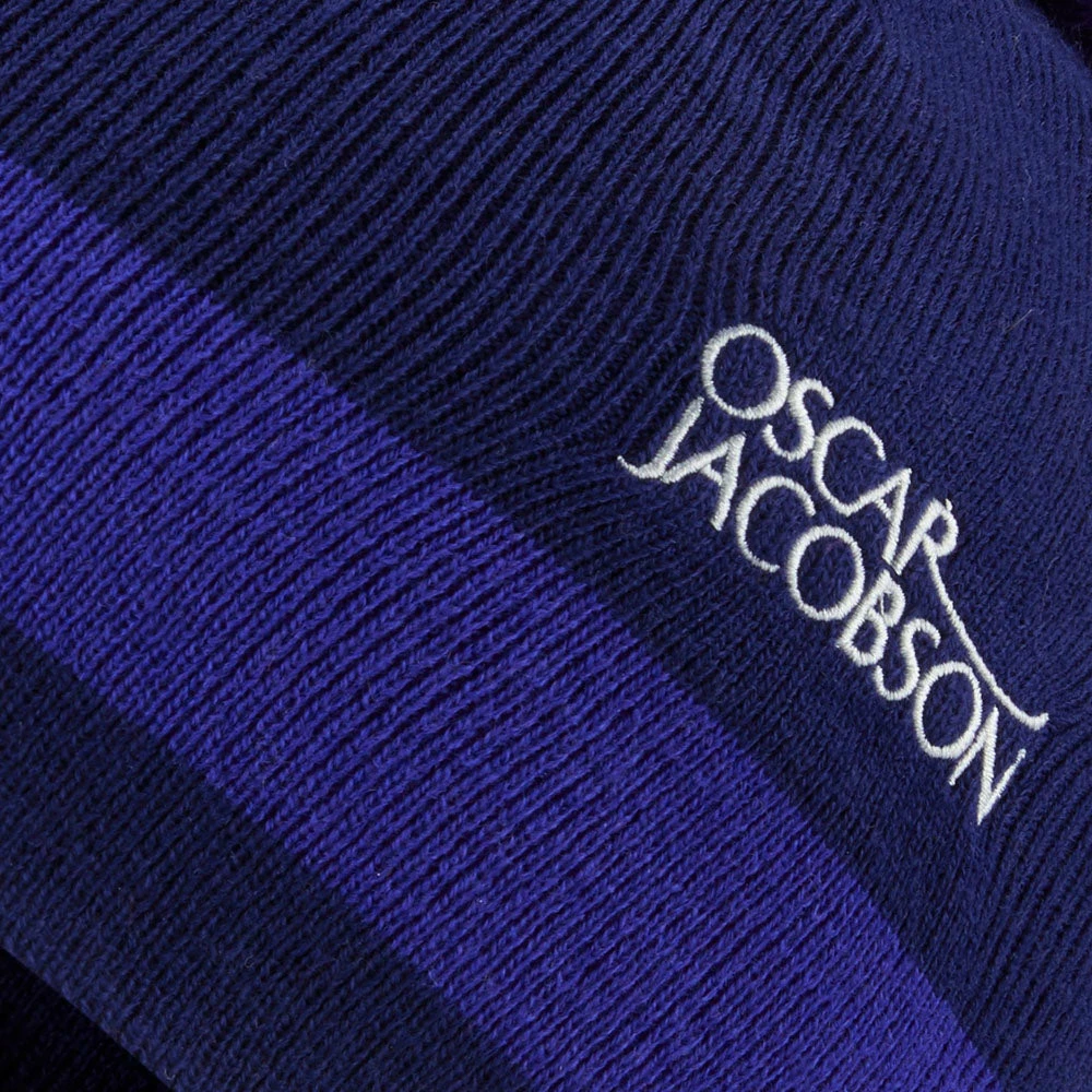 Oscar Jacobson Murray Knitted Bobble Hat - Navy/Royal Blue - Image 2