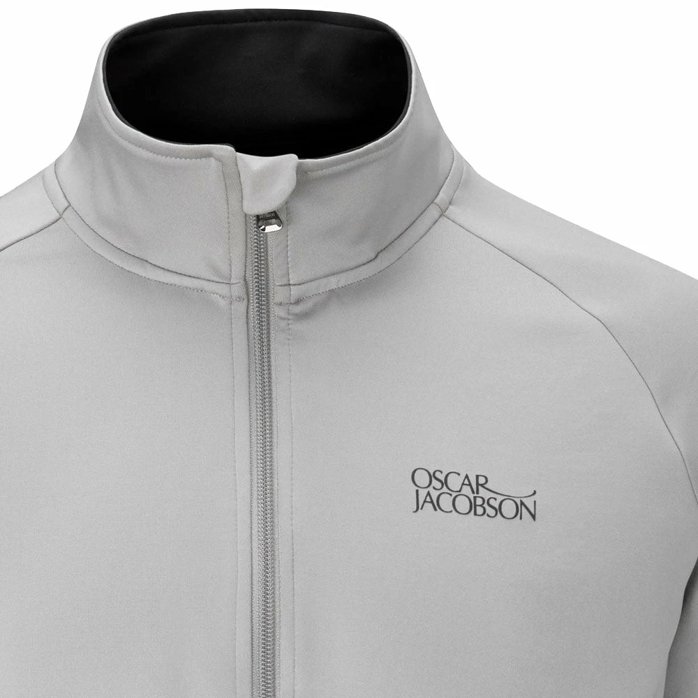 Oscar Jacobson Trent Tour Mid Layer 1/2 Zip Pullover - Light Grey/Black - Image 3