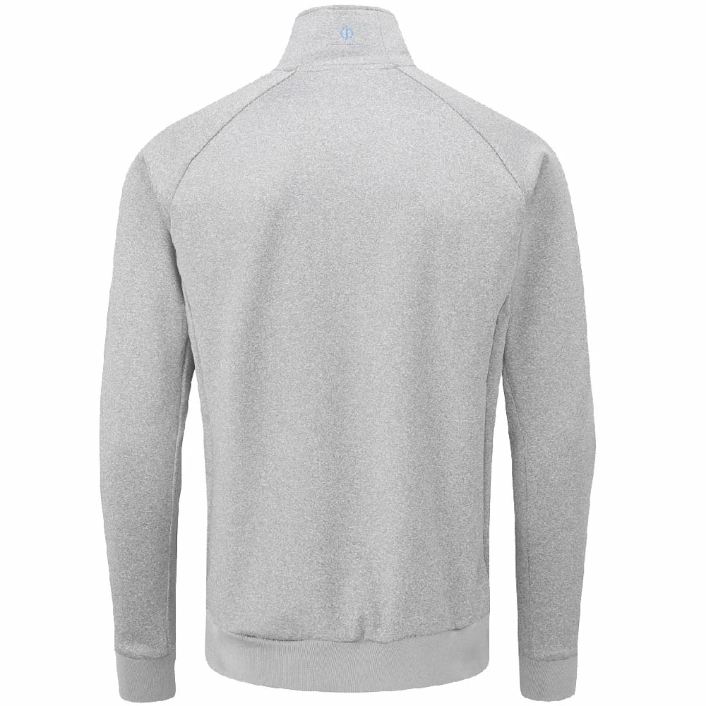 Oscar Jacobson Trent Tour Mid Layer 1/2 Zip Pullover - Light Grey/Black - Image 2
