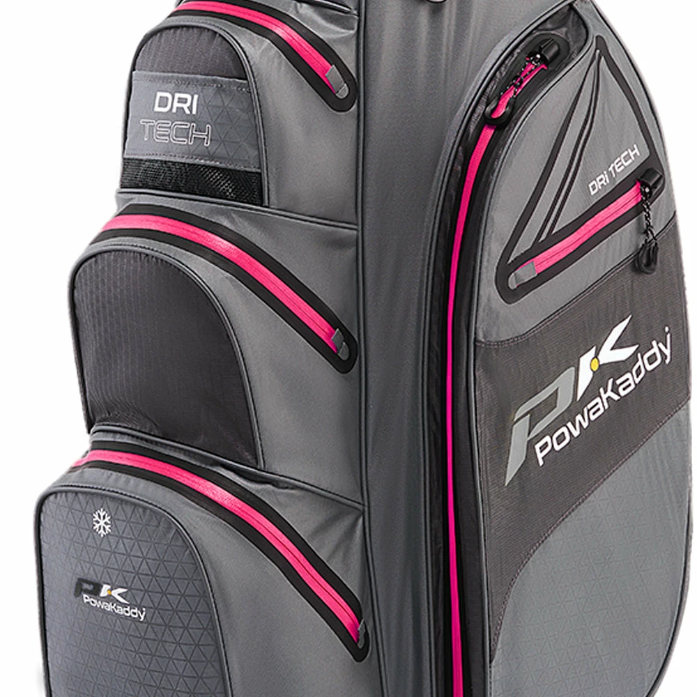 PowaKaddy Dri-Tech Cart Bag - Gun Metal/Hot Pink - Image 5