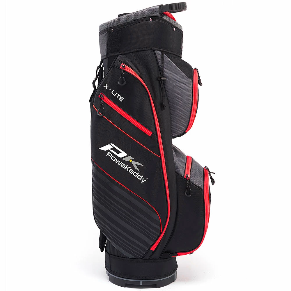 PowaKaddy X-Lite Edition Cart Bag - Black/Gun Metal/Red - Image 2