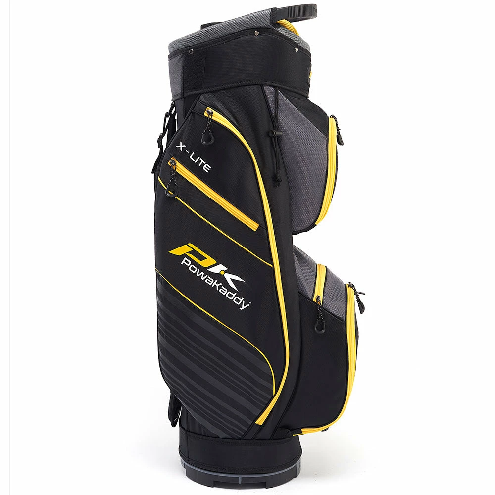 PowaKaddy X-Lite Edition Cart Bag - Black/Gun Metal/Yellow - Image 3