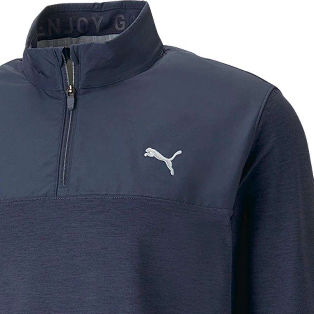 Puma Cloudspun Colour Block 1/4 Zip Pullover - Navy Blazer/Navy Blazer Heather - Image 3