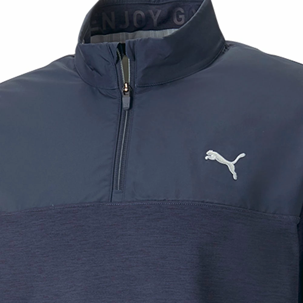 Puma Cloudspun Colour Block 1/4 Zip Pullover - Navy Blazer/Navy Blazer Heather - Image 5